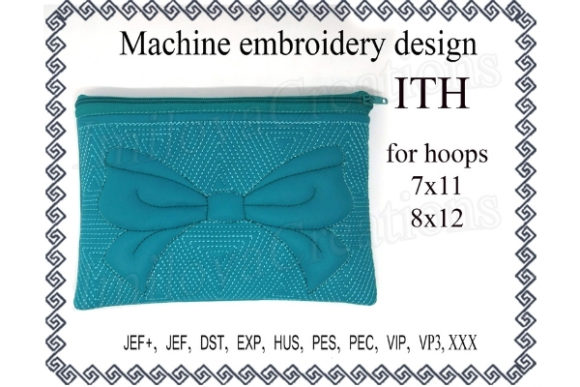 Cosmetic Bag Zippered Bag Ribbon