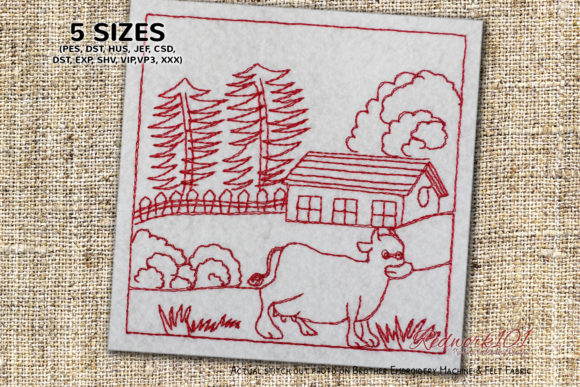 Cow in Village Embroidery Design Review