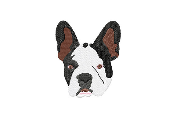 French Bulldog Head Embroidery Design