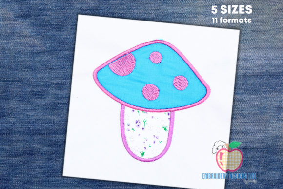 Pink Mushroom: A Whimsical Forest Embroidery for Holiday Magic